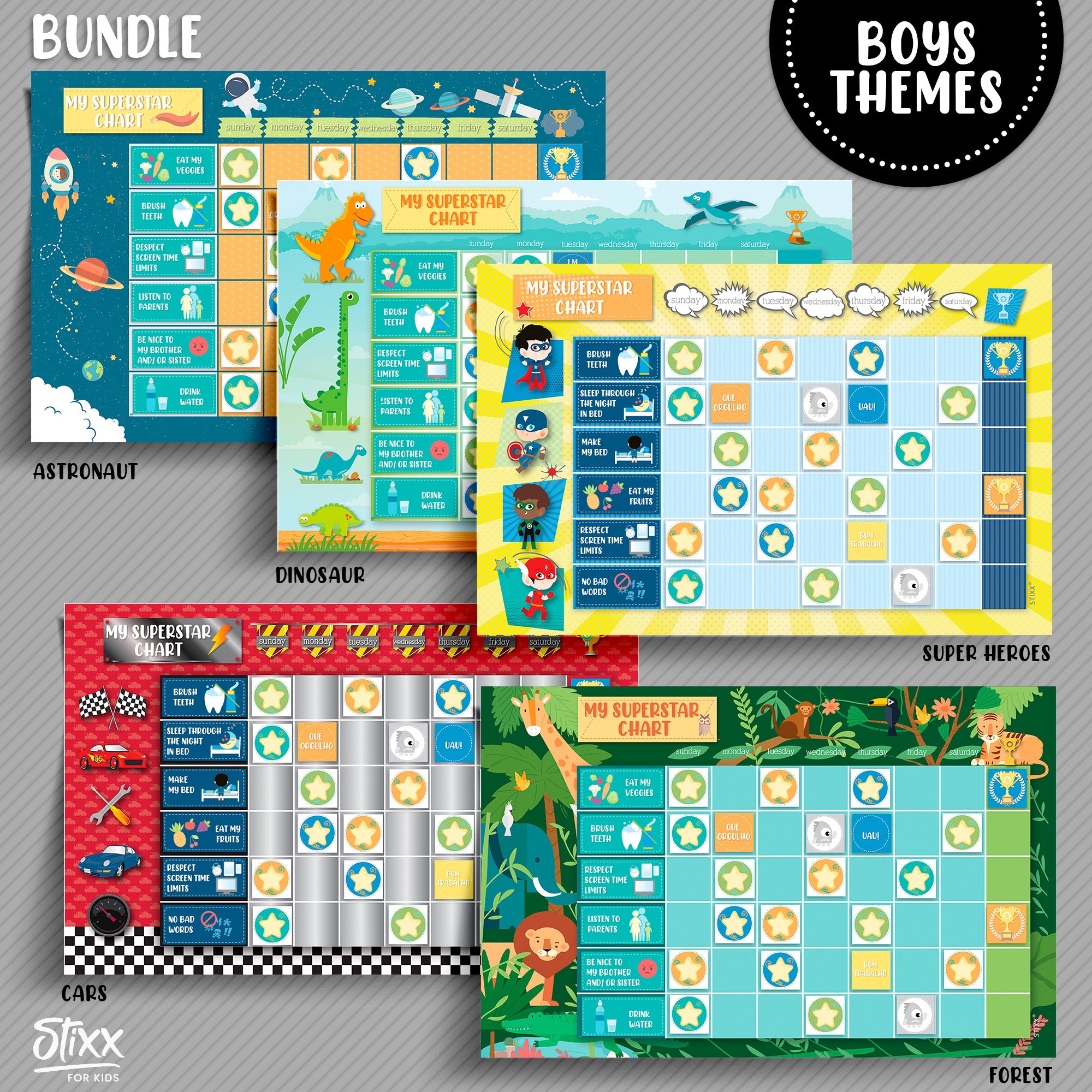 Children´s Reward Chart  - FOREST