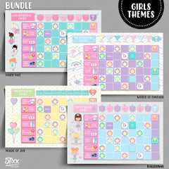 Children´s Reward Chart - GIRL´S BUNDLE